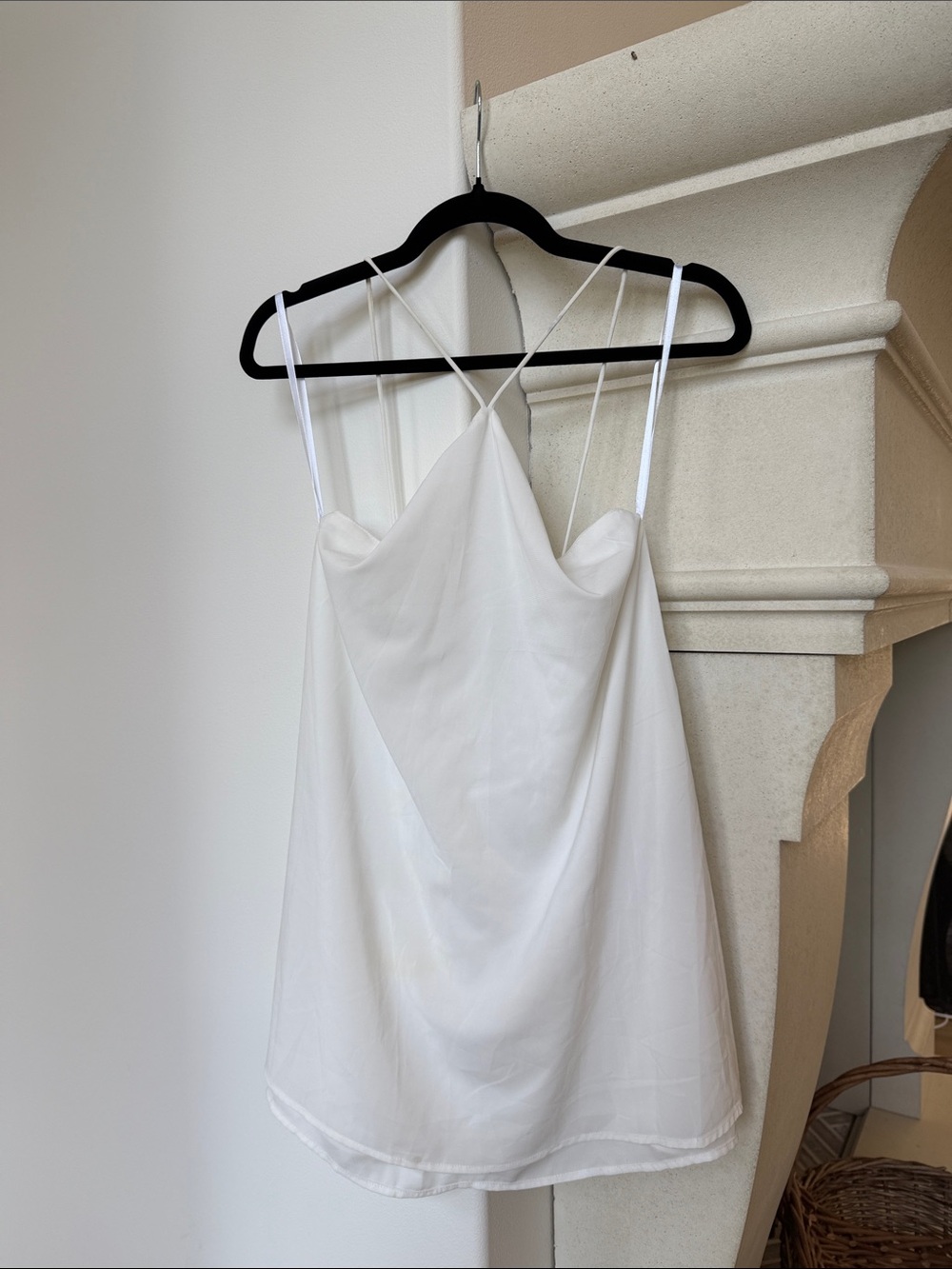 Super down halter cross neck top